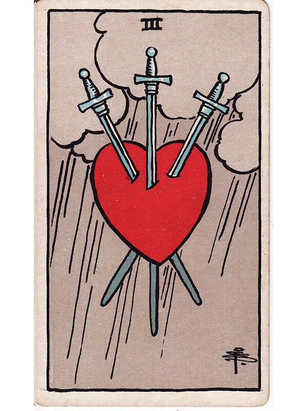 3 of swords Rider Waite tarot