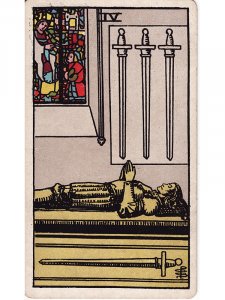 4 of swords Rider Waite tarot