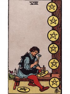 Eight of Pentacles Tarot Card