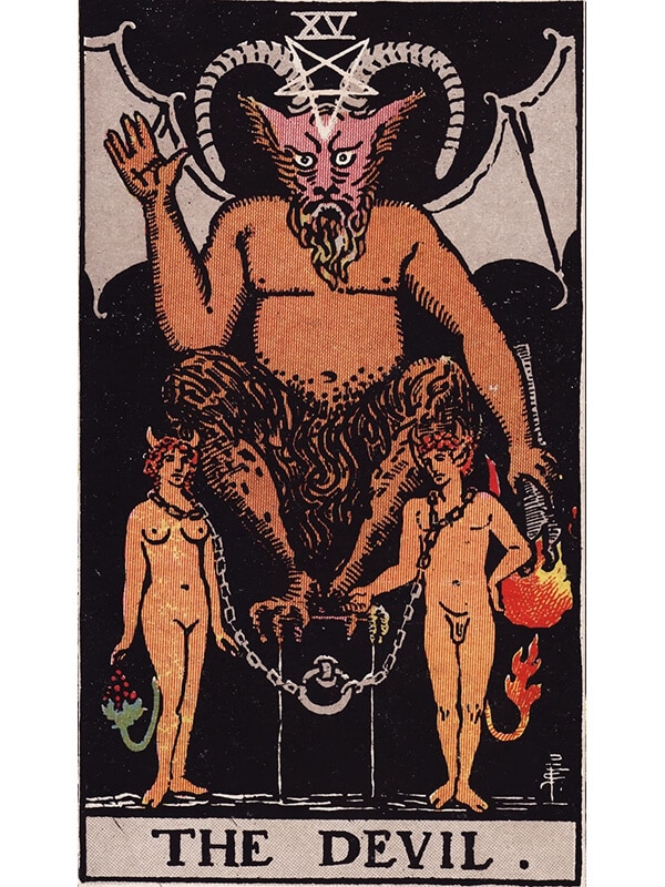 The Devil tarot card Rider-Waite