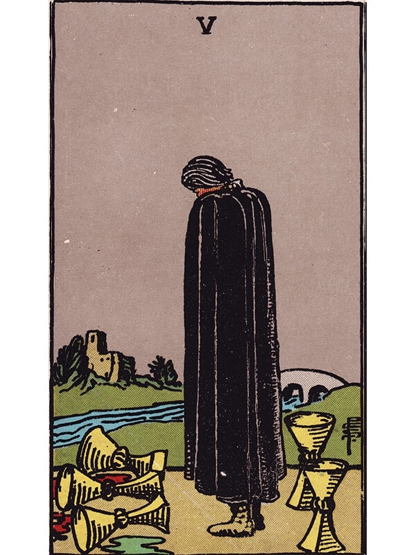 5 of cups Rider Waite tarot