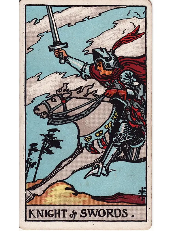 Knight of swords Rider Waite tarot