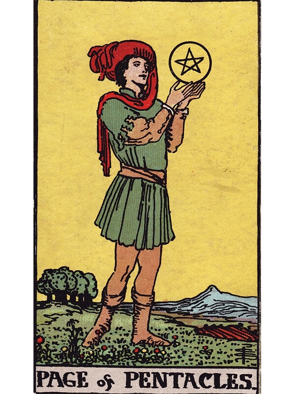 Page of pentacles Rider Waite tarot