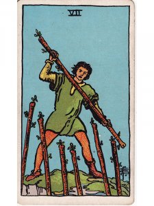 Seven of Wands Tarot Card