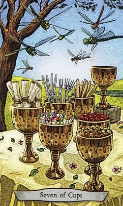 Animal Totem Tarot 7 of Cups Dragonfly card