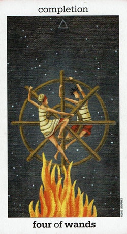 Sun and Moon tarot 4 of Wands card