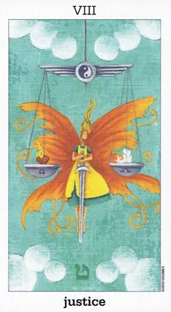 Sun and Moon tarot Justice card