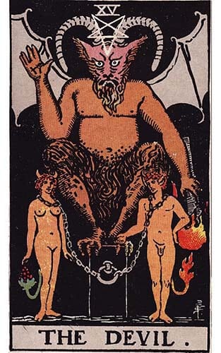 The Devil tarot card Rider-Waite