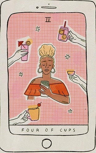 Carta 4 de Copas del Tarot Real Talk