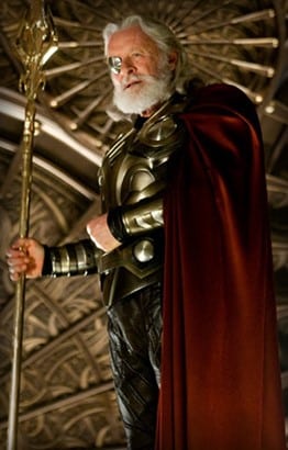 Photo of Anthony Hopkins playing Odin the Marvel Cinematic Universe.
