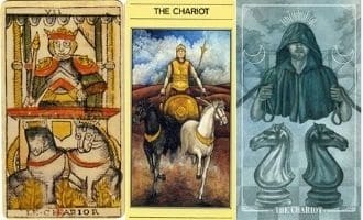 The Different Artistic Representations of the Chariot Card - three