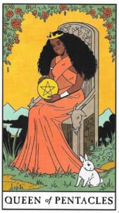 MWPentacles13Queen