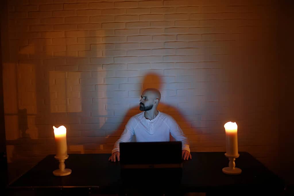 man-electronical-issue-haunted-home