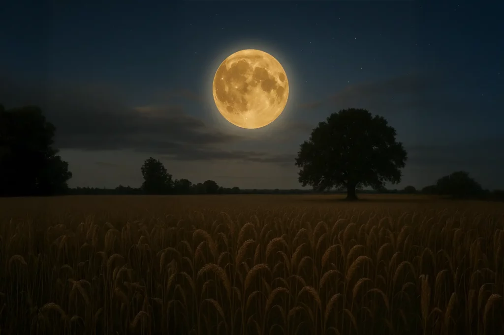 The Harvest Moon Illuminates the Night