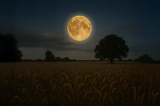 The Harvest Moon Illuminates the Night